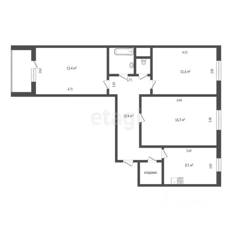 3-к кв. Удмуртия, Сарапульский район, с. Уральский Садовая ул., 2 ... - Фото 2