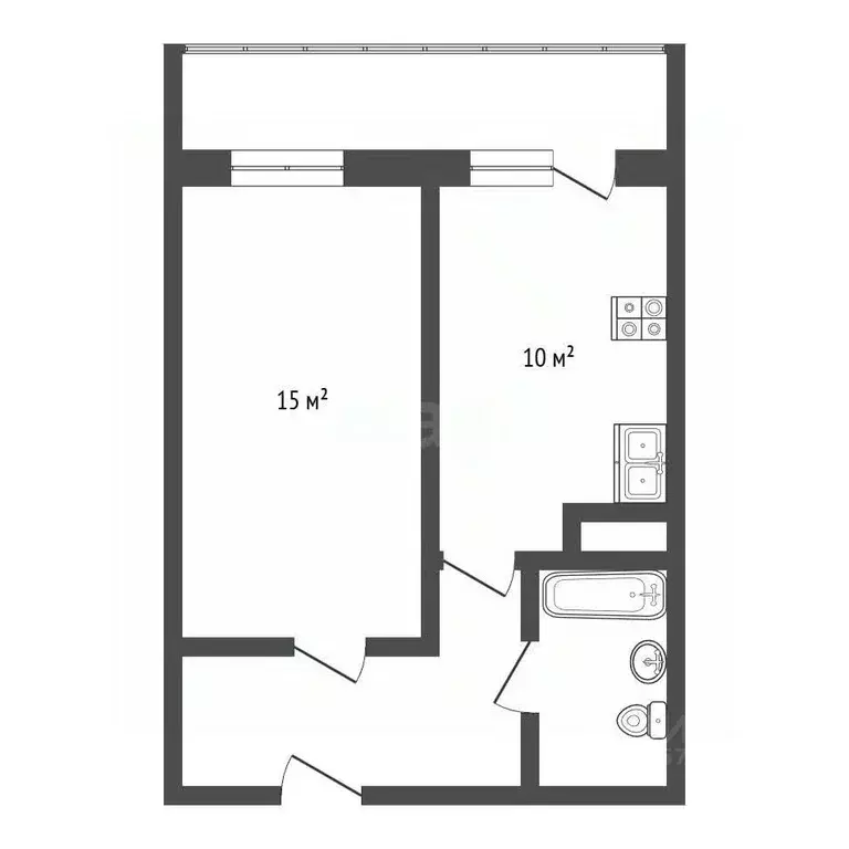 1-к кв. Санкт-Петербург ул. Маршала Казакова, 70к1 (34.1 м) - Фото 2