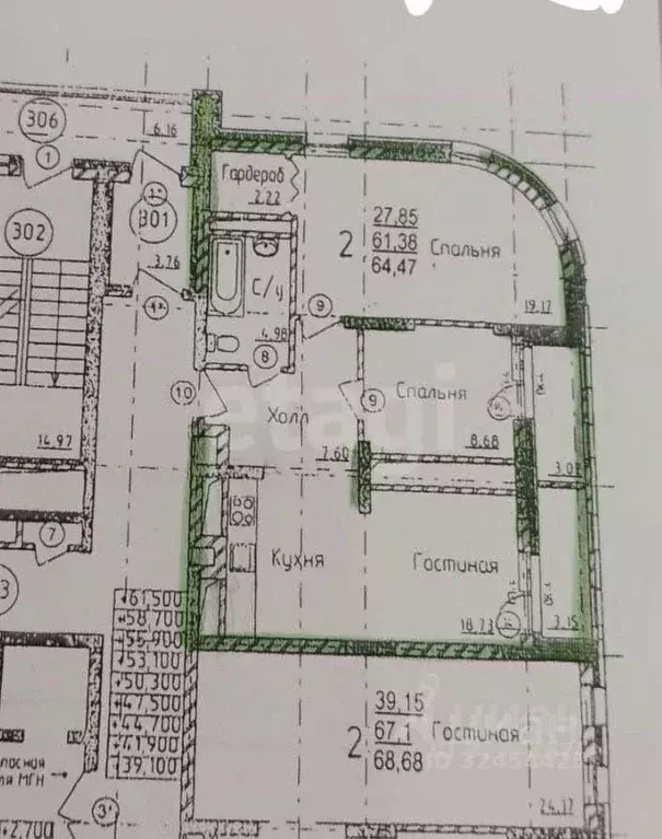 3-к кв. Башкортостан, Уфа Коммунистическая ул., 11/1 (65.1 м) - Фото 2