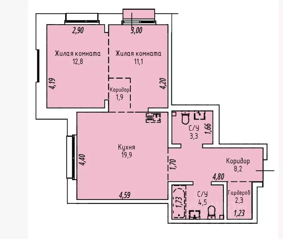 2-к кв. Иркутская область, Иркутск Култукская ул., 16 (64.7 м) - Фото 2