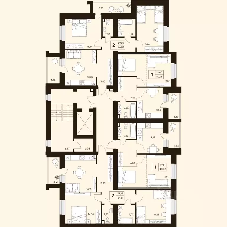 2-к кв. Башкортостан, Уфа ул. Жуковского, 19А (64.31 м) - Фото 2