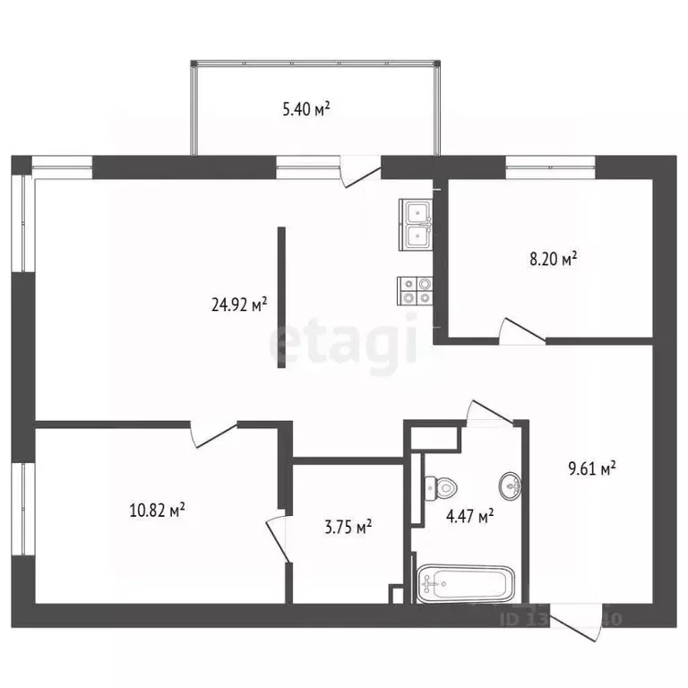 2-к кв. Тюменская область, Тюмень Профсоюзная ул., 59 (61.8 м) - Фото 2