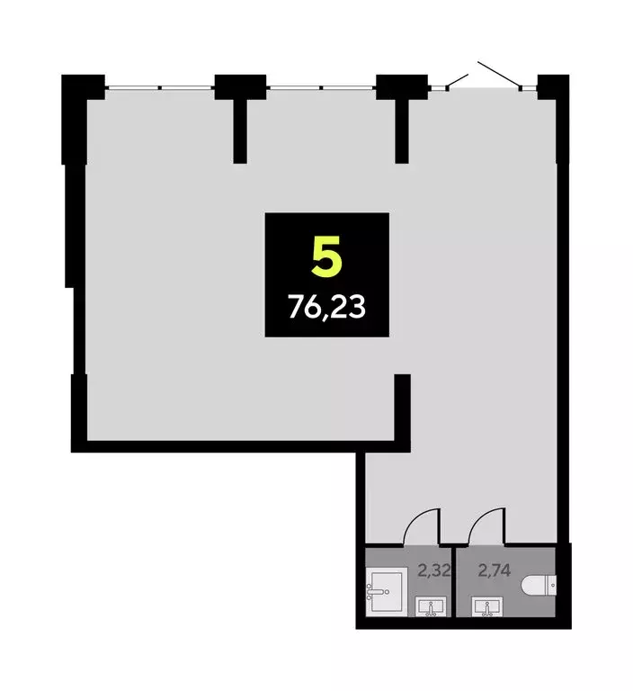 Помещение свободного назначения (76.23 м) - Фото 1