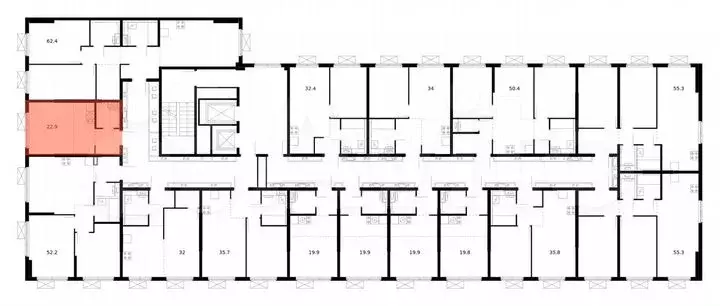 Квартира-студия, 22,9м, 3/13эт. - Фото 1