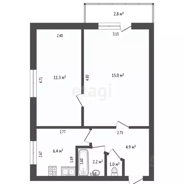 2-к кв. Самарская область, Самара Пугачевская ул., 34 (41.0 м) - Фото 1