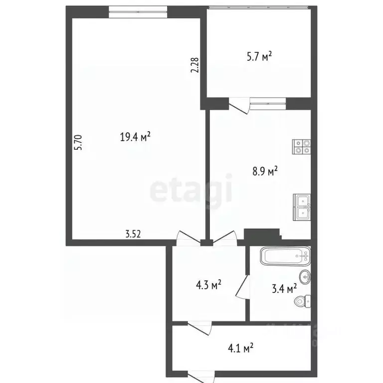 1-к кв. Севастополь ул. Астана Кесаева, 7/1 (43.0 м) - Фото 2