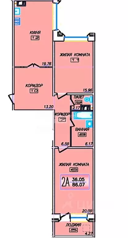 2-к кв. Московская область, Дзержинский Угрешская ул., 34 (86.1 м) - Фото 2