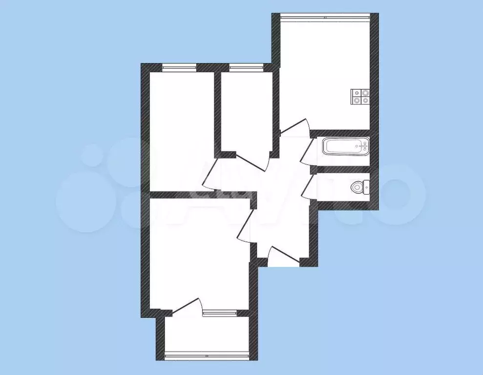 3-к. квартира, 83 м, 4/5 эт. - Фото 0