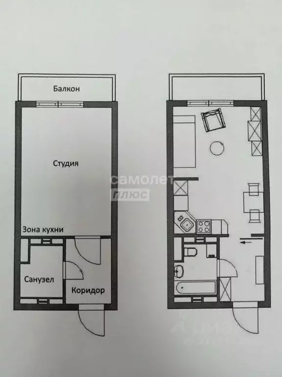 Студия Ханты-Мансийский АО, Нягань 4-й мкр, 23 (25.1 м) - Фото 0