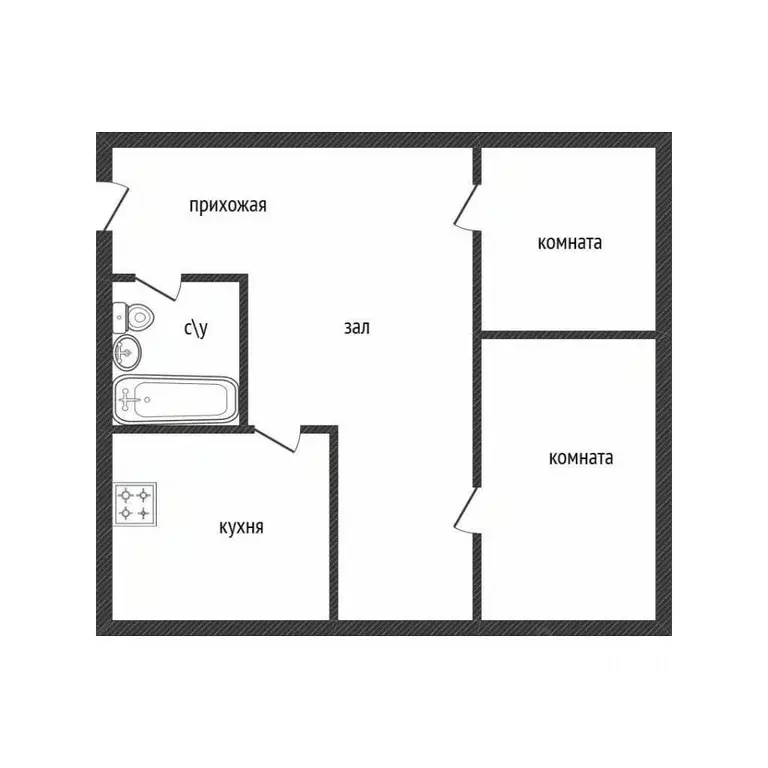 3-к кв. Брянская область, Клинцы просп. Ленина, 57 (44.5 м) - Фото 2