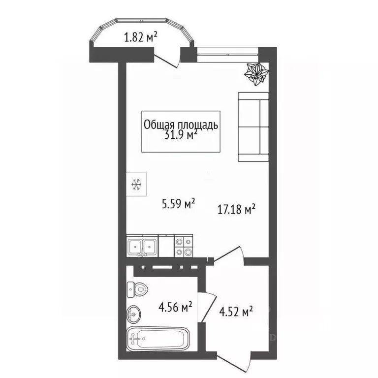 Студия Новосибирская область, Новосибирск ул. Немировича-Данченко, 2Б ... - Фото 2