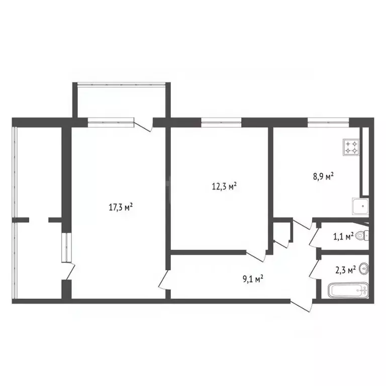 2-к кв. Башкортостан, Уфа ул. Джалиля Киекбаева, 11 (50.0 м) - Фото 2
