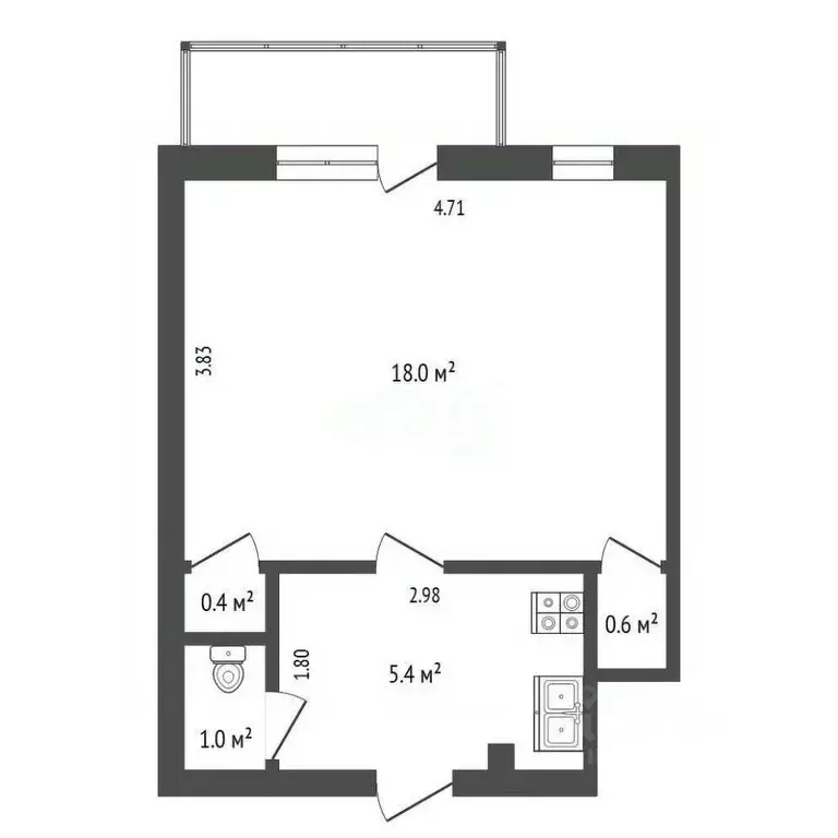 1-к кв. Архангельская область, Коряжма ул. Кирова, 15 (25.4 м) - Фото 2
