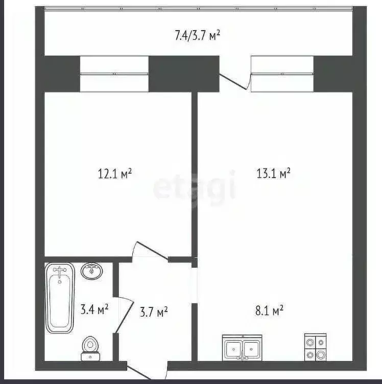 1-к кв. Вологодская область, Вологда ул. Чернышевского, 108Ак2 (39.8 ... - Фото 1