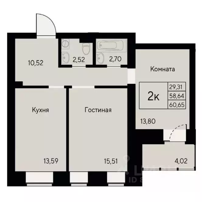 2-к кв. Красноярский край, Красноярск ул. Елены Стасовой, 80 (61.0 м) - Фото 0