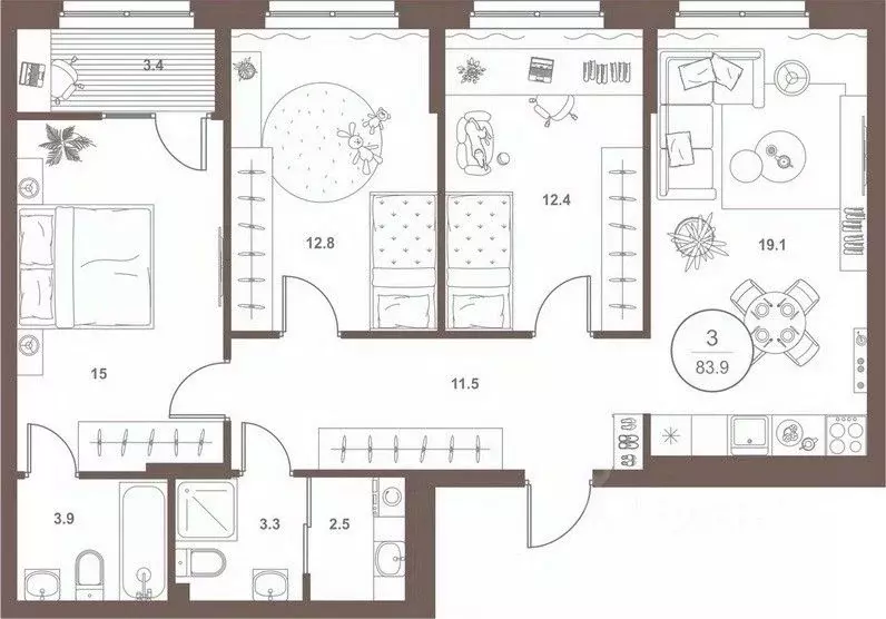 3-к кв. Пензенская область, Пенза Арбеково жилрайон, Дальнее Арбеково ... - Фото 1