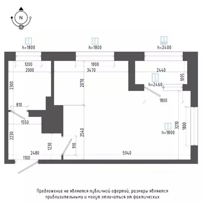 Студия Санкт-Петербург бул. Измайловский, 9 (34.5 м) - Фото 1