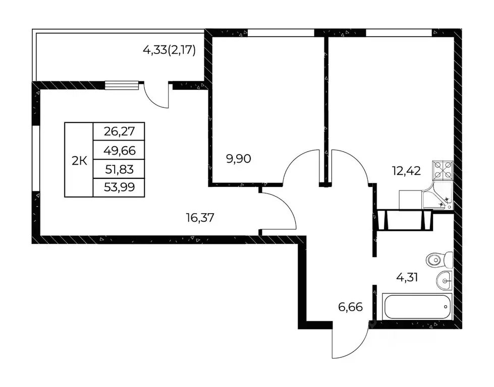 2-к кв. Ростовская область, Ростов-на-Дону Звезда Столицы 2 жилой ... - Фото 2