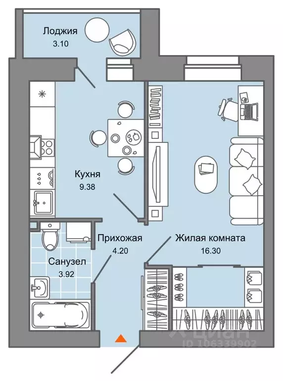 1-к кв. Кировская область, Киров Знак жилой комплекс (36.0 м) - Фото 0