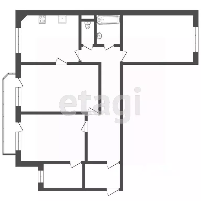 3-к кв. Тюменская область, Тюмень ул. Пермякова, 71к1 (93.0 м) - Фото 2