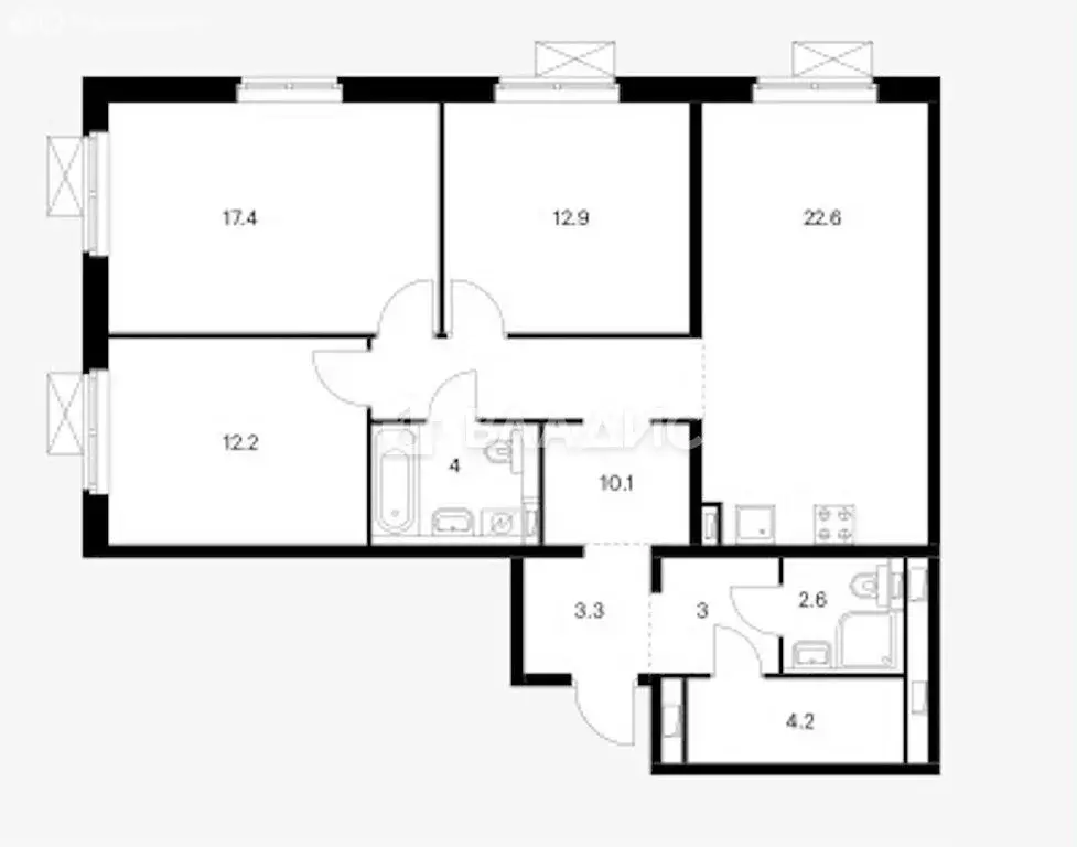 3-комнатная квартира: Боброво, Лесная улица, 6к2 (91.3 м) - Фото 1