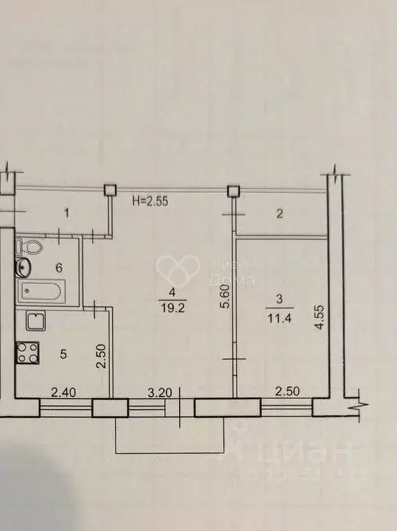 2-к кв. Волгоградская область, Волгоград Загорская ул., 21 (45.6 м) - Фото 2
