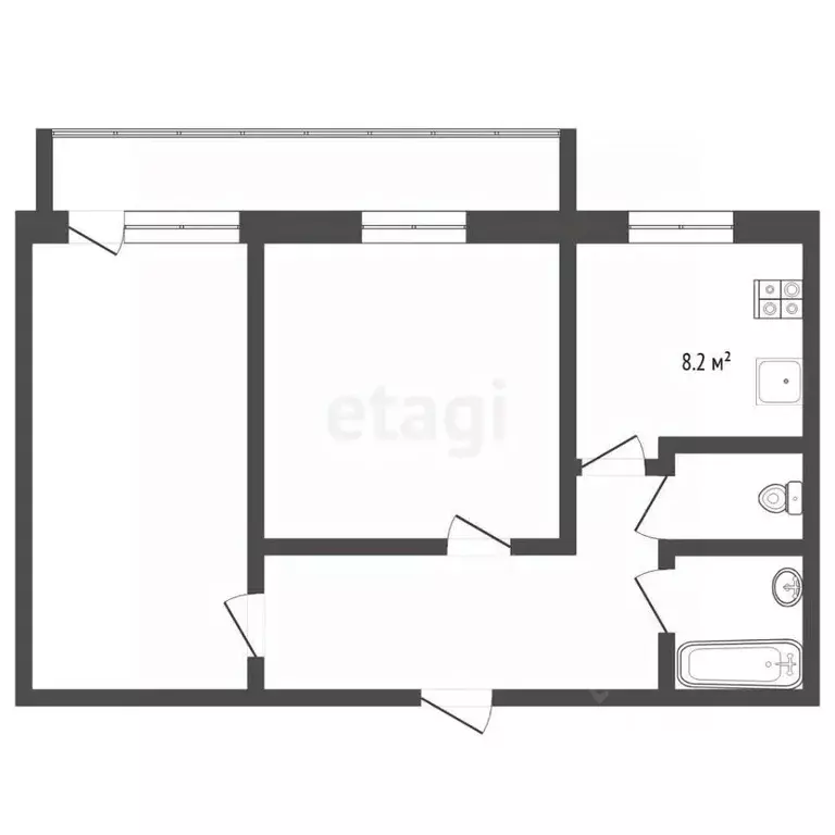 2-к кв. Тюменская область, Тюмень ул. Газовиков, 26 (46.0 м) - Фото 2