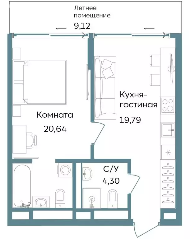 2-комнатная квартира: Республика Крым, Саки, курортный кластер Темпо ... - Фото 0
