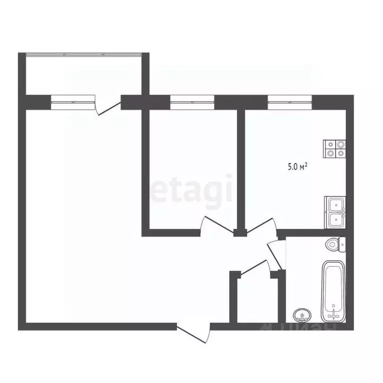 2-к кв. Коми, Сыктывкар Интернациональная ул., 222 (54.7 м) - Фото 1