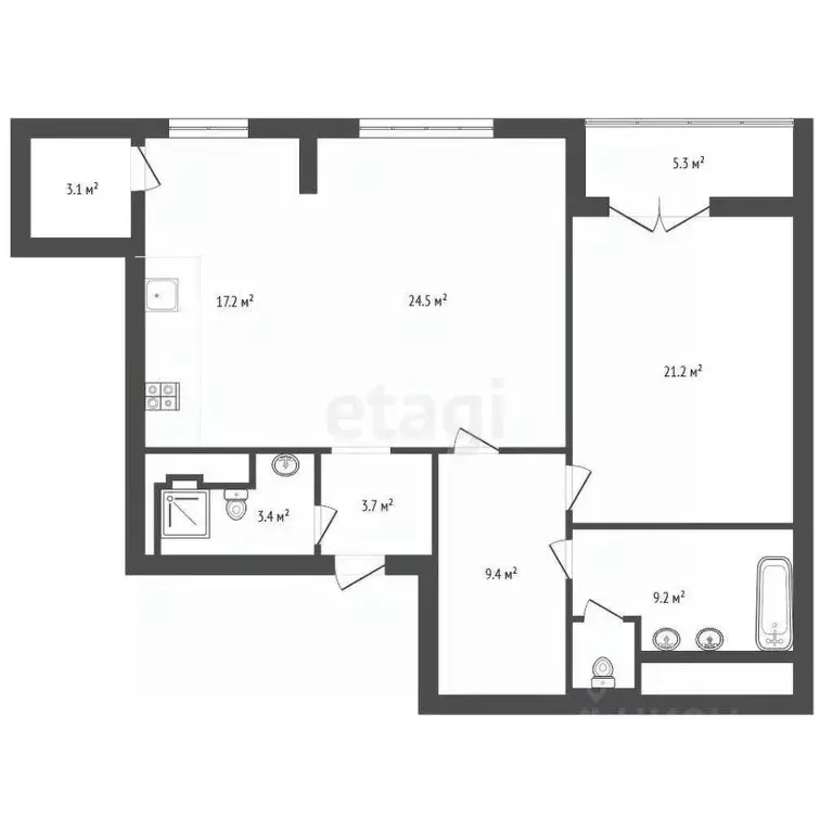 2-к кв. Москва Дмитровское ш., 13 (91.8 м) - Фото 2
