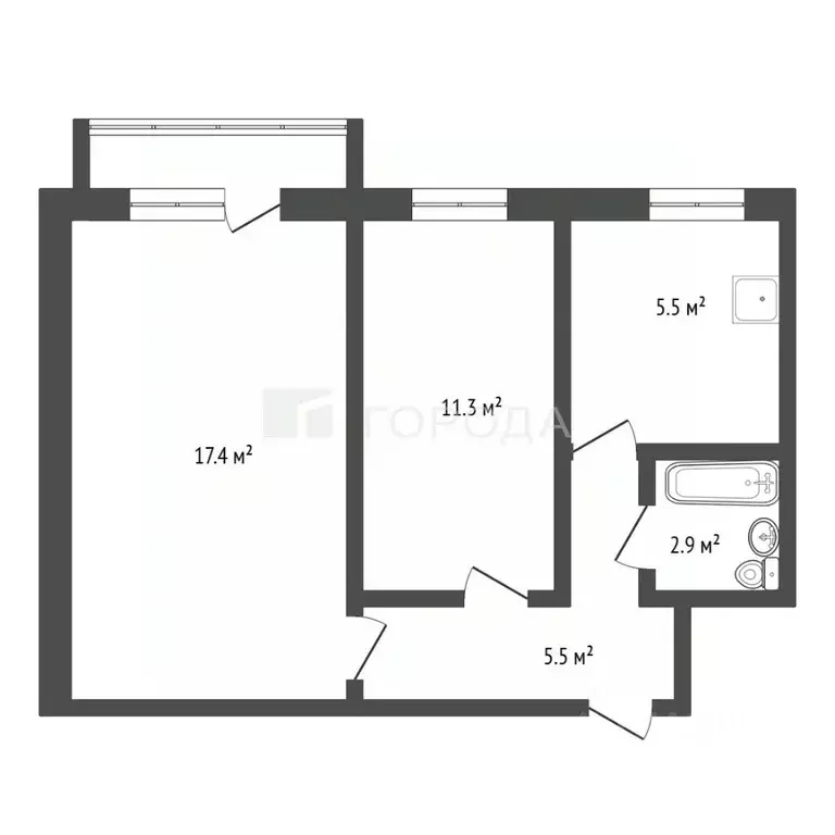 2-к кв. Алтайский край, Барнаул ул. Георгия Исакова, 171 (44.0 м) - Фото 2