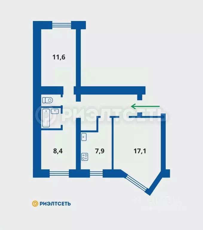 3-к кв. Мурманская область, Мурманск просп. Кирова, 23к2 (59.5 м) - Фото 0