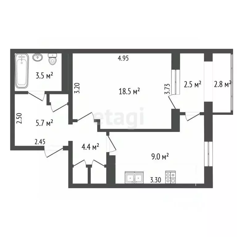1-к кв. Крым, Ялта ул. Тимирязева, 31 (43.0 м) - Фото 2