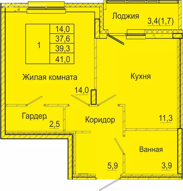 1-комнатная квартира: Пермь, Бисерский переулок, 5 (39.3 м) - Фото 0