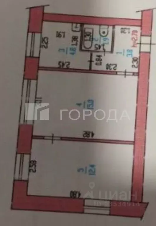 3-к кв. Алтайский край, Барнаул ул. Союза Республик, 1 (38.0 м) - Фото 1