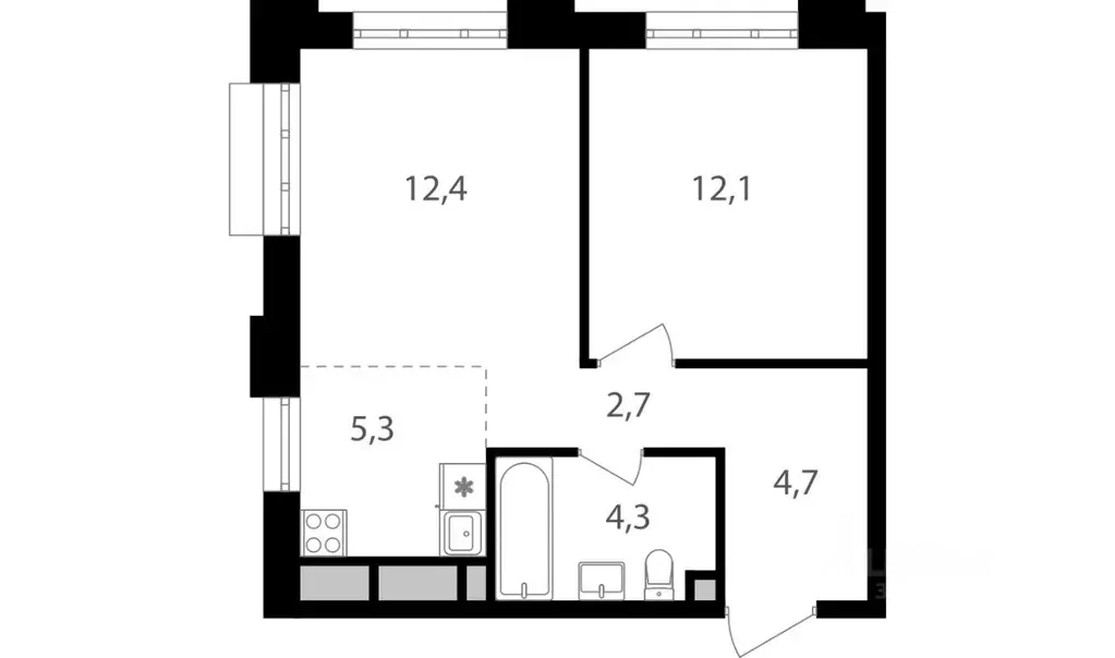 2-к кв. Москва Михалковская ул., 48 (41.5 м) - Фото 1