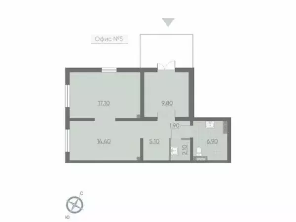 Офис (56.9 м) - Фото 1