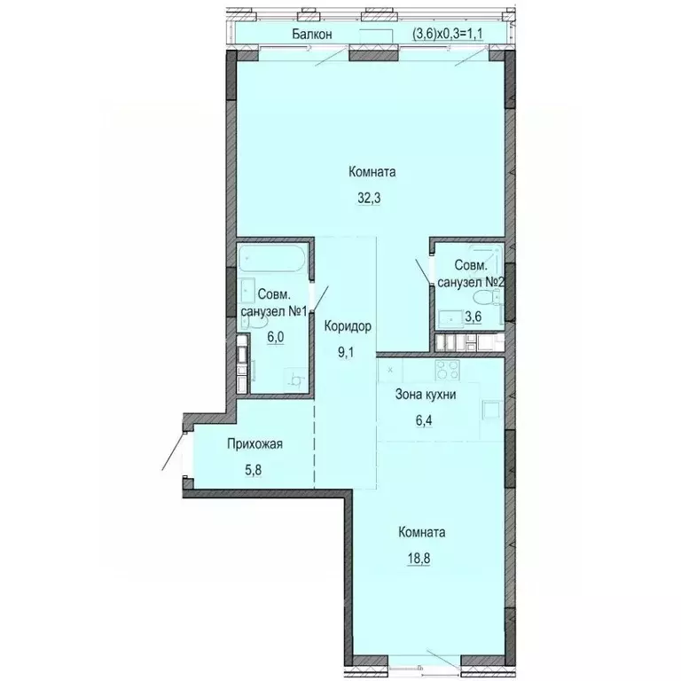 2-к кв. Удмуртия, Ижевск ул. Бородина, 22 (83.1 м) - Фото 0