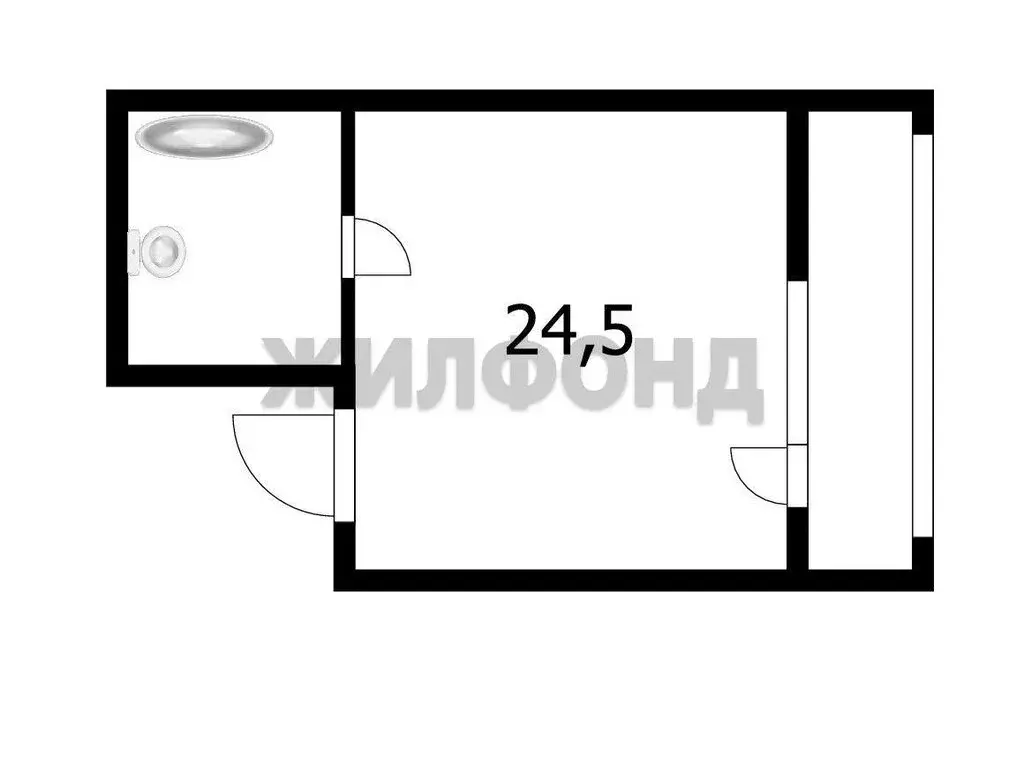 Квартира-студия: Новосибирск, Тайгинская улица, 39 (29.5 м) - Фото 1