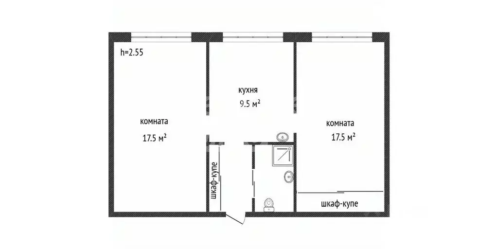 2-к кв. Кемеровская область, Ленинск-Кузнецкий Топкинская ул., 10/2 ... - Фото 1