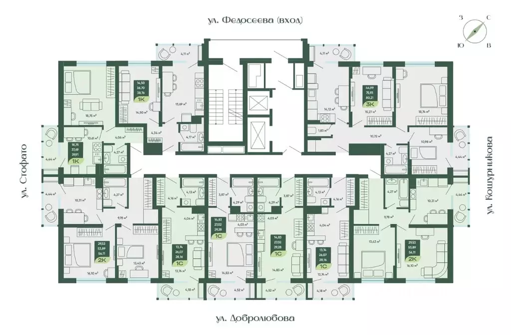 3-к кв. Новосибирская область, Новосибирск  (80.21 м) - Фото 1