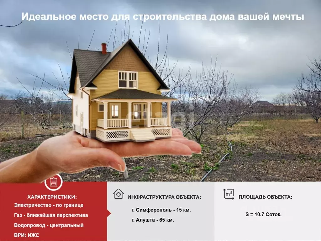 Участок в Крым, Симферопольский район, Трудовское с/пос, с. Ивановка ... - Фото 0