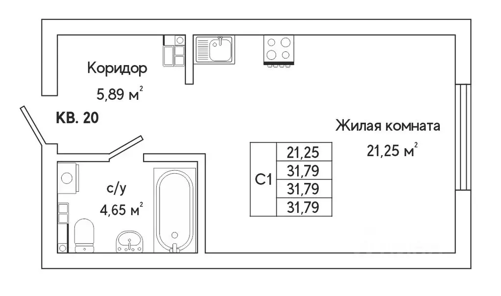 1-к кв. Свердловская область, Екатеринбург ул. Яскина, 14/3 (31.79 м) - Фото 0