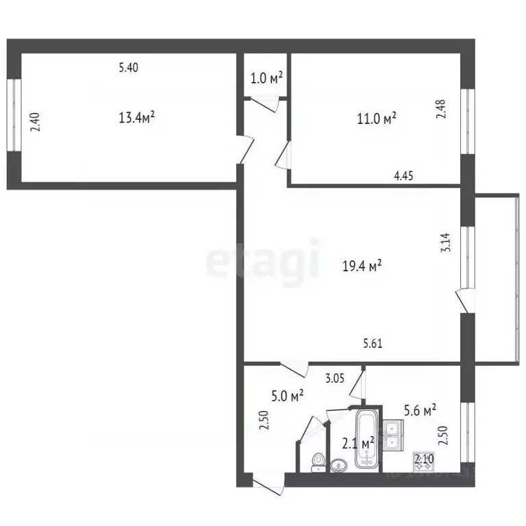 3-к кв. Санкт-Петербург просп. Народного ополчения, 179 (58.5 м) - Фото 1