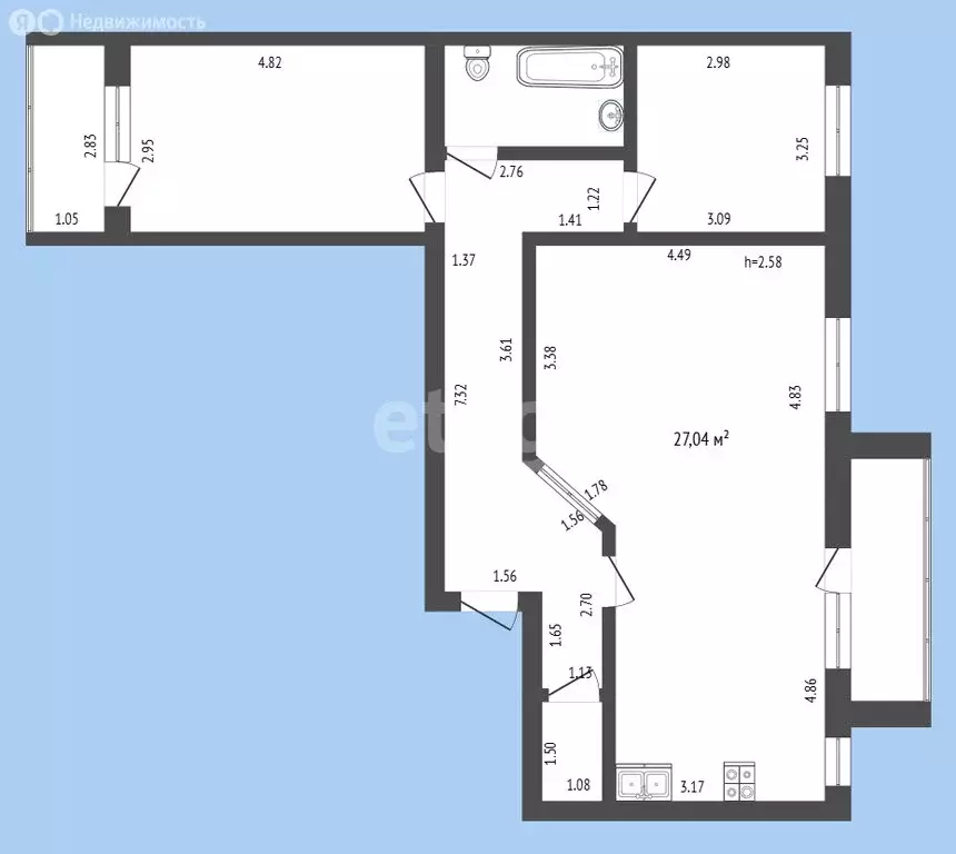 3-комнатная квартира: Саранск, Краснофлотская улица, 1 (76 м) - Фото 1