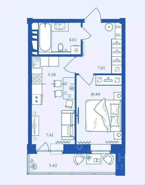 1-к кв. Брянская область, Брянск Деснаград мкр,  (40.24 м) - Фото 1