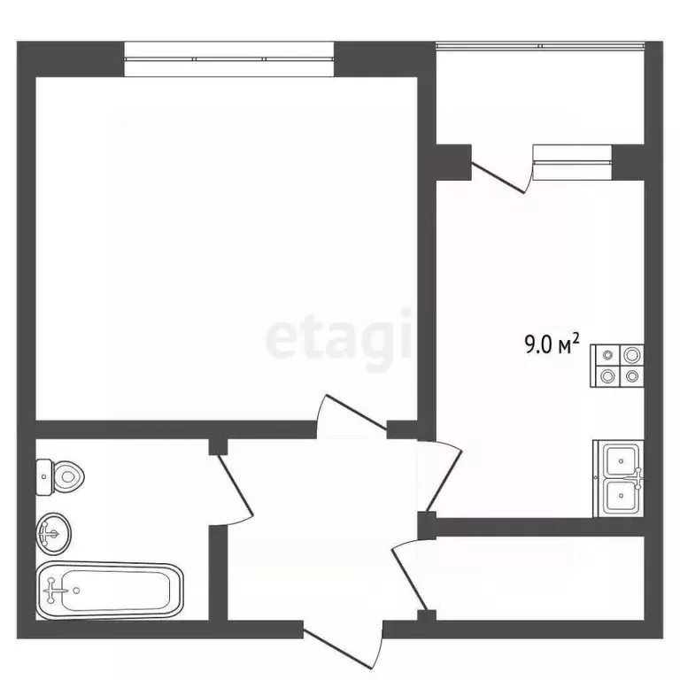 1-к кв. Саратовская область, Саратов ш. Ново-Астраханское, 87 (35.5 м) - Фото 1