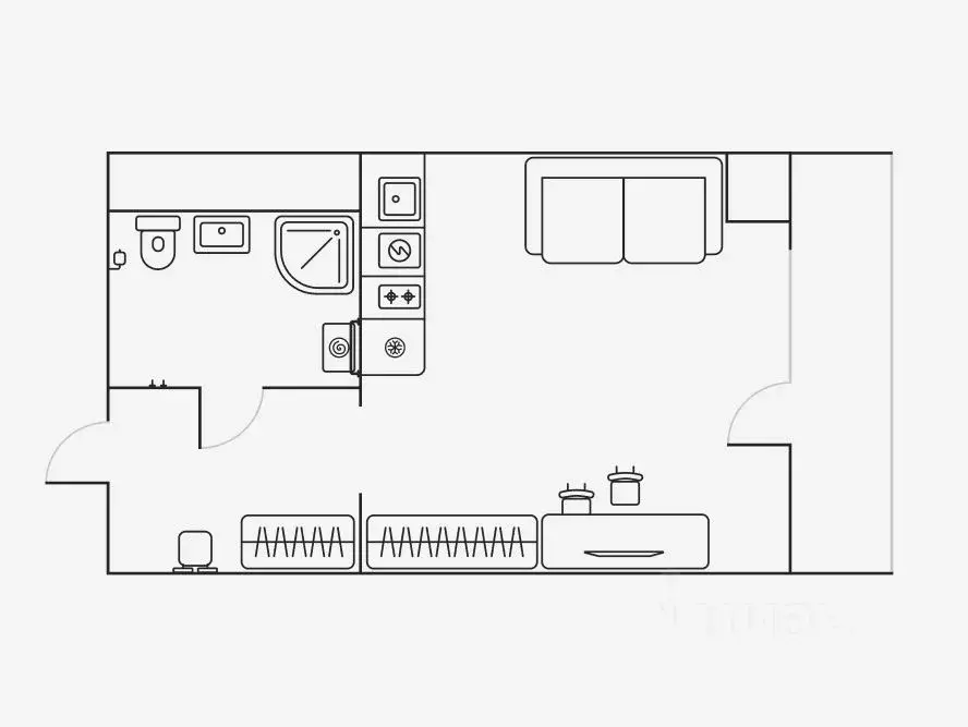 Студия Липецкая область, Липецк ул. М.И. Неделина, 4Д (27.0 м) - Фото 2