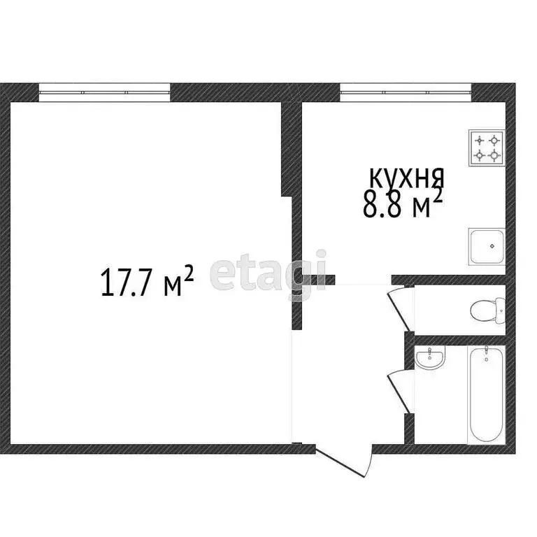 1-комнатная квартира: Златоуст, Олимпийская улица, 3 (34 м) - Фото 1