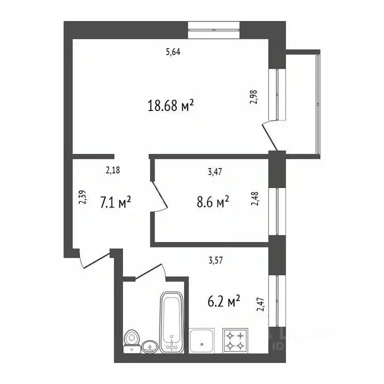 2-к кв. Иркутская область, Иркутск Советская ул., 93 (41.7 м) - Фото 2